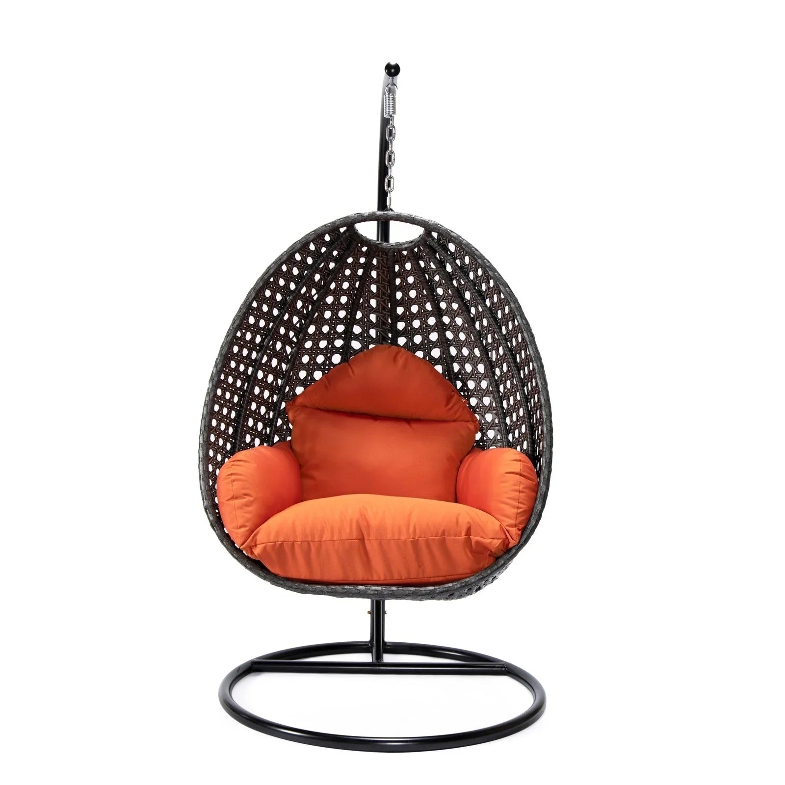 Charcoal Wicker Hanging Single Egg Swing Chair With Cushions - Elax Furniture
