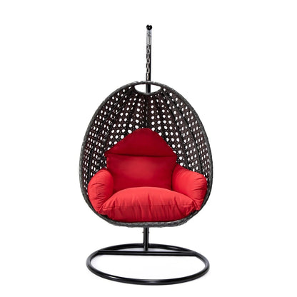 Charcoal Wicker Hanging Single Egg Swing Chair With Cushions - Elax Furniture
