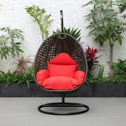 Charcoal Wicker Hanging Single Egg Swing Chair With Cushions - Elax Furniture