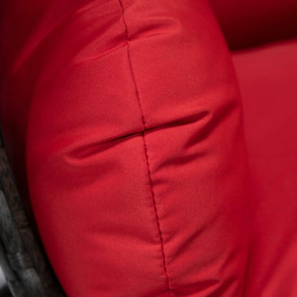 Charcoal Wicker Hanging Single Egg Swing Chair With Cushions - Elax Furniture