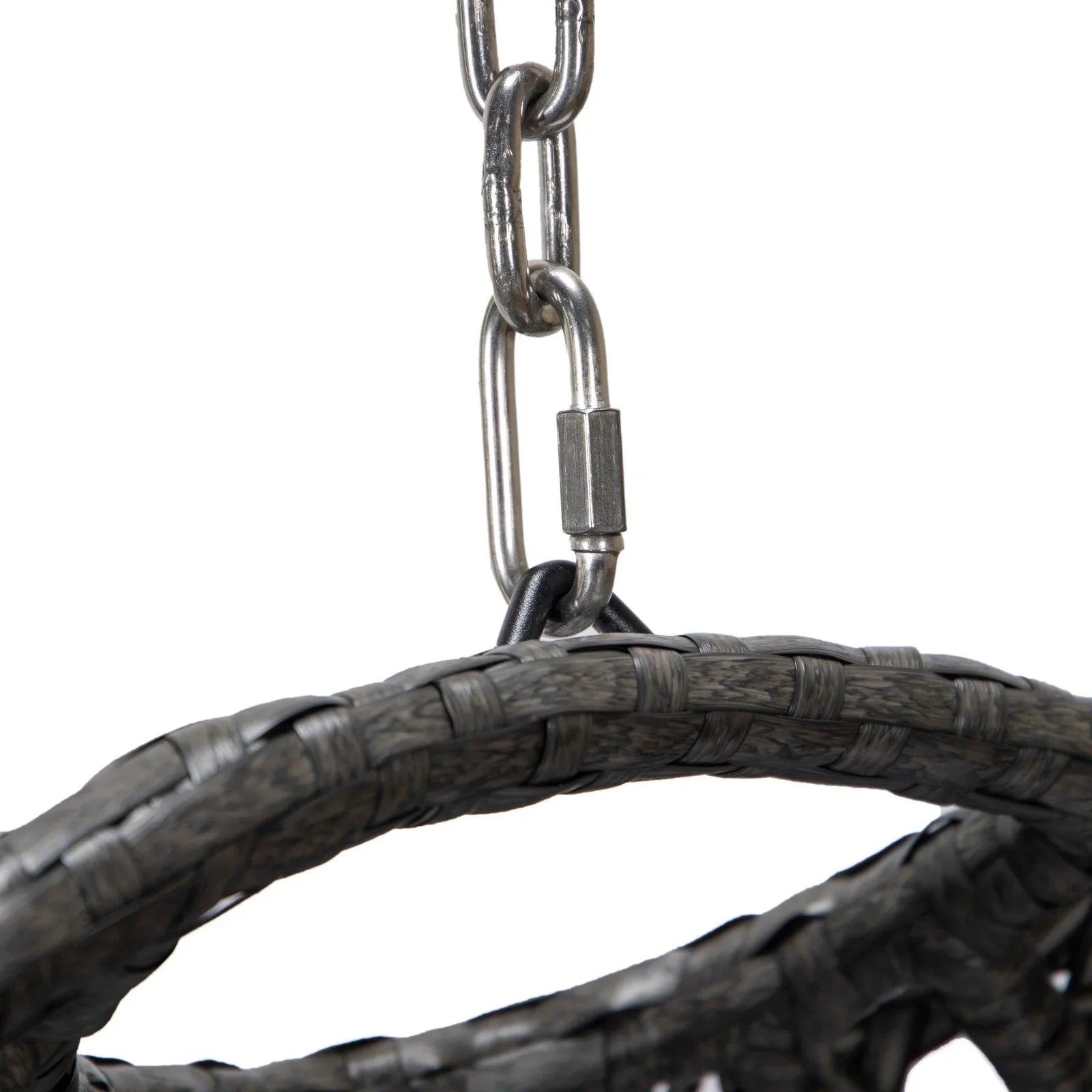 Charcoal Wicker Hanging Single Egg Swing Chair With Cushions - Elax Furniture