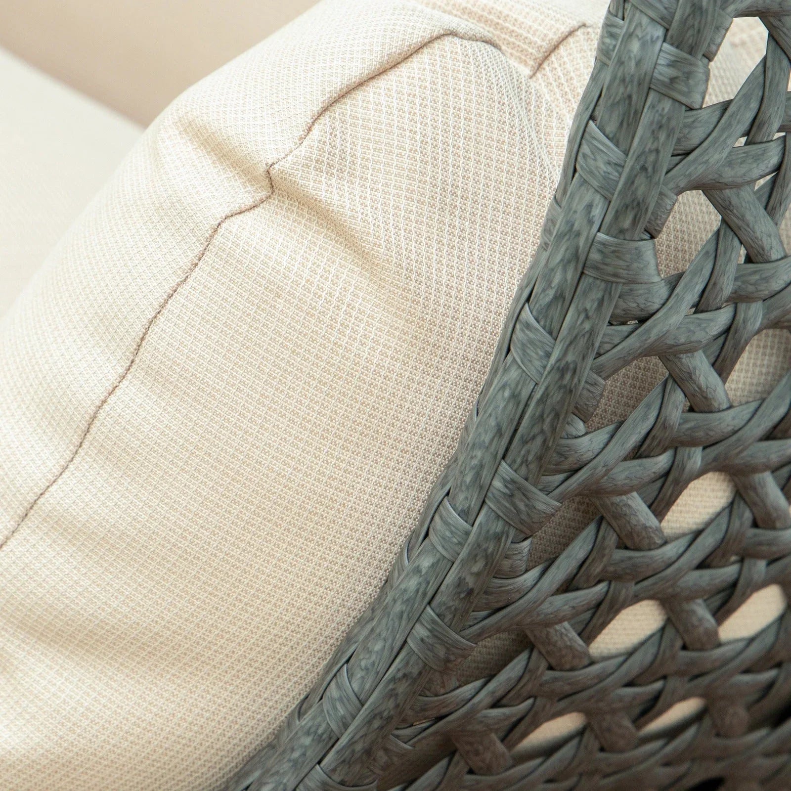 Modern Charcoal Wicker Hanging Double Seater Egg Swing Chair - Elax Furniture