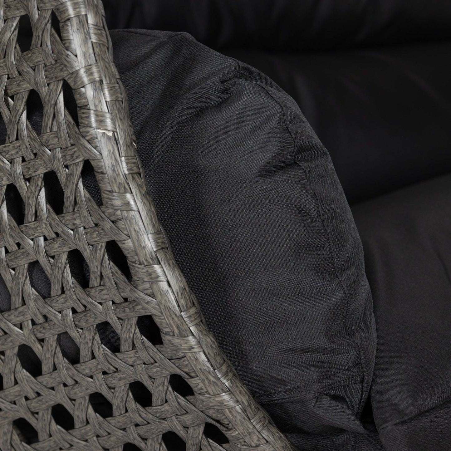 Modern Charcoal Wicker Hanging Double Seater Egg Swing Chair - Elax Furniture