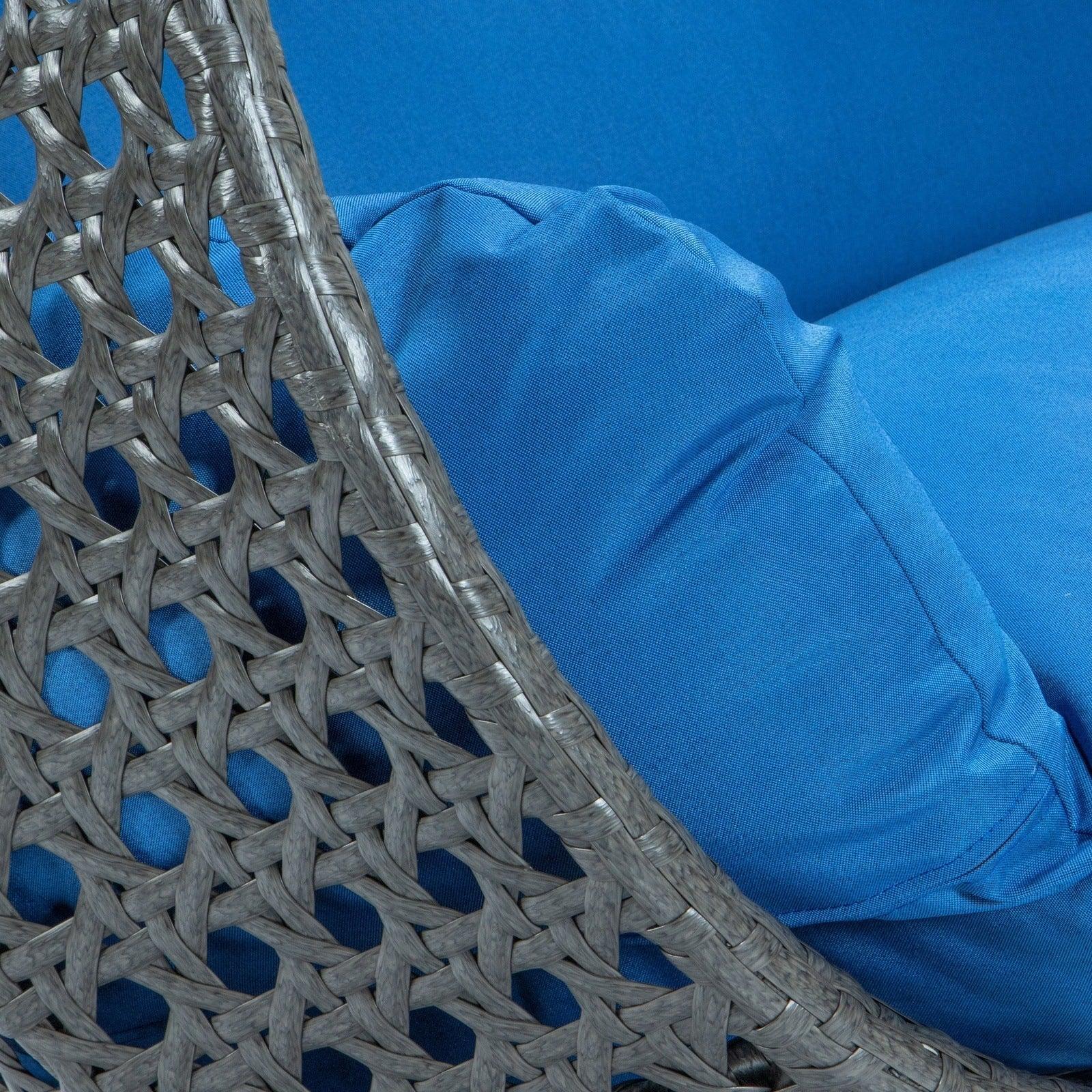 Modern Charcoal Wicker Hanging Double Seater Egg Swing Chair - Elax Furniture