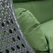 Modern Charcoal Wicker Hanging Double Seater Egg Swing Chair - Elax Furniture