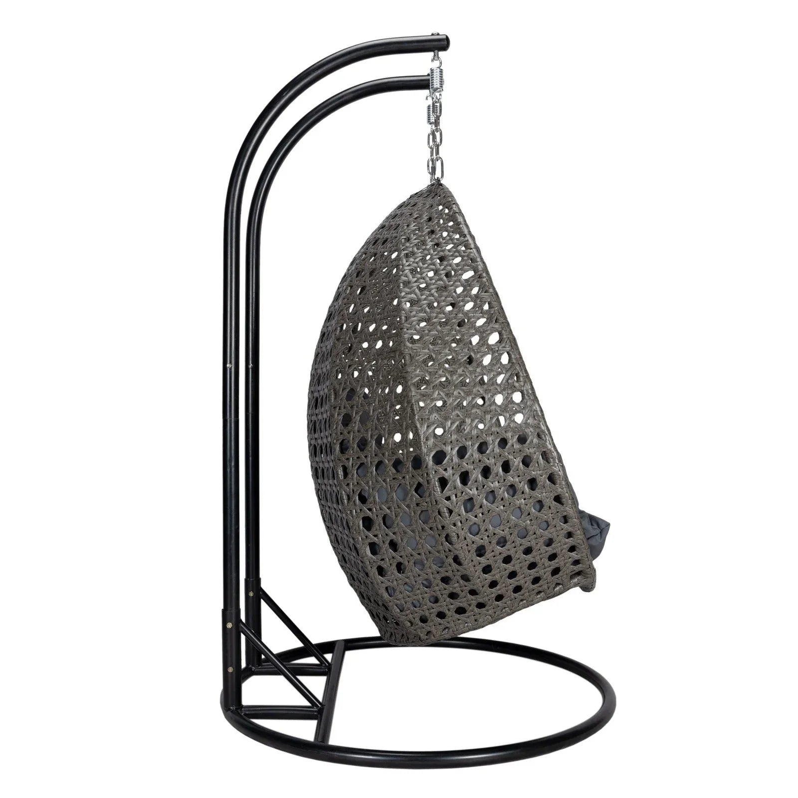 Modern Charcoal Wicker Hanging Double Seater Egg Swing Chair - Elax Furniture