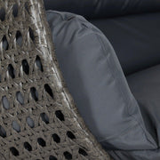 Modern Charcoal Wicker Hanging Double Seater Egg Swing Chair - Elax Furniture