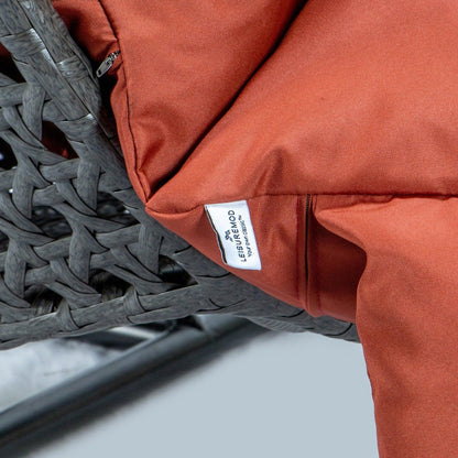 Modern Charcoal Wicker Hanging Double Seater Egg Swing Chair - Elax Furniture