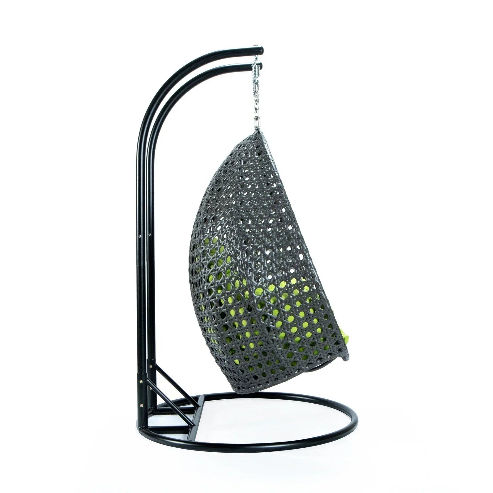 Modern Charcoal Wicker Hanging Double Seater Egg Swing Chair - Elax Furniture