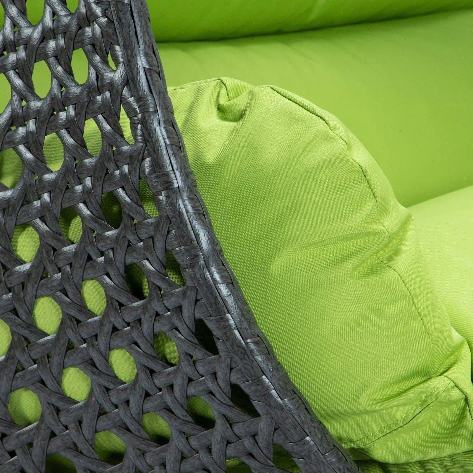 Modern Charcoal Wicker Hanging Double Seater Egg Swing Chair - Elax Furniture