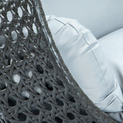 Modern Charcoal Wicker Hanging Double Seater Egg Swing Chair - Elax Furniture