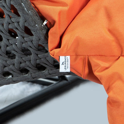 Modern Charcoal Wicker Hanging Double Seater Egg Swing Chair - Elax Furniture