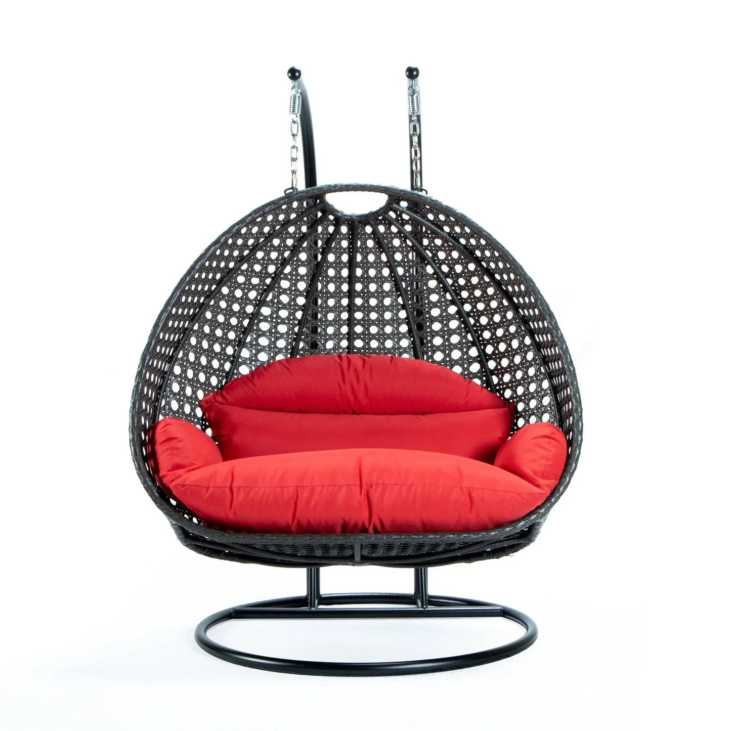Modern Charcoal Wicker Hanging Double Seater Egg Swing Chair - Elax Furniture