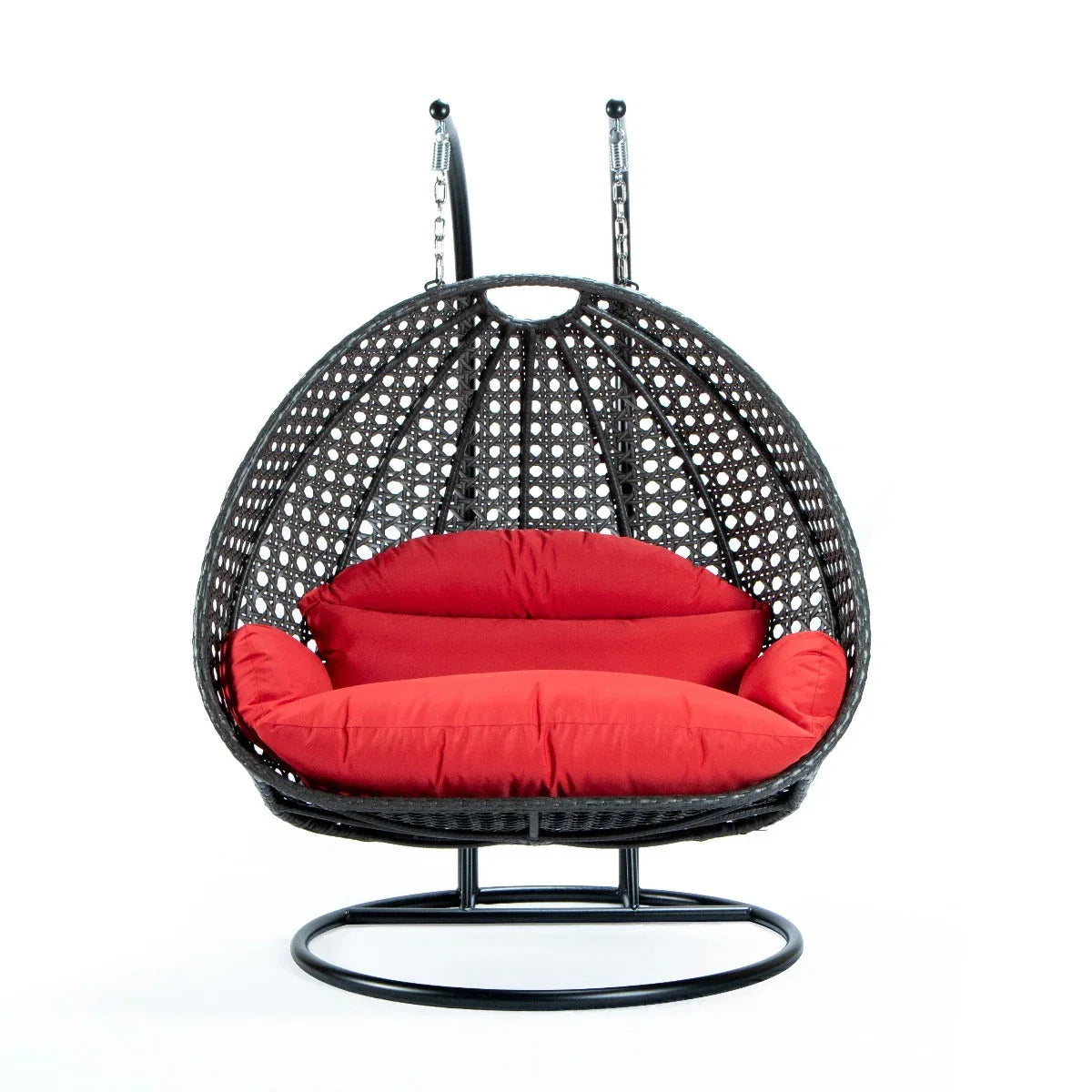 Modern Charcoal Wicker Hanging Double Seater Egg Swing Chair - Elax Furniture