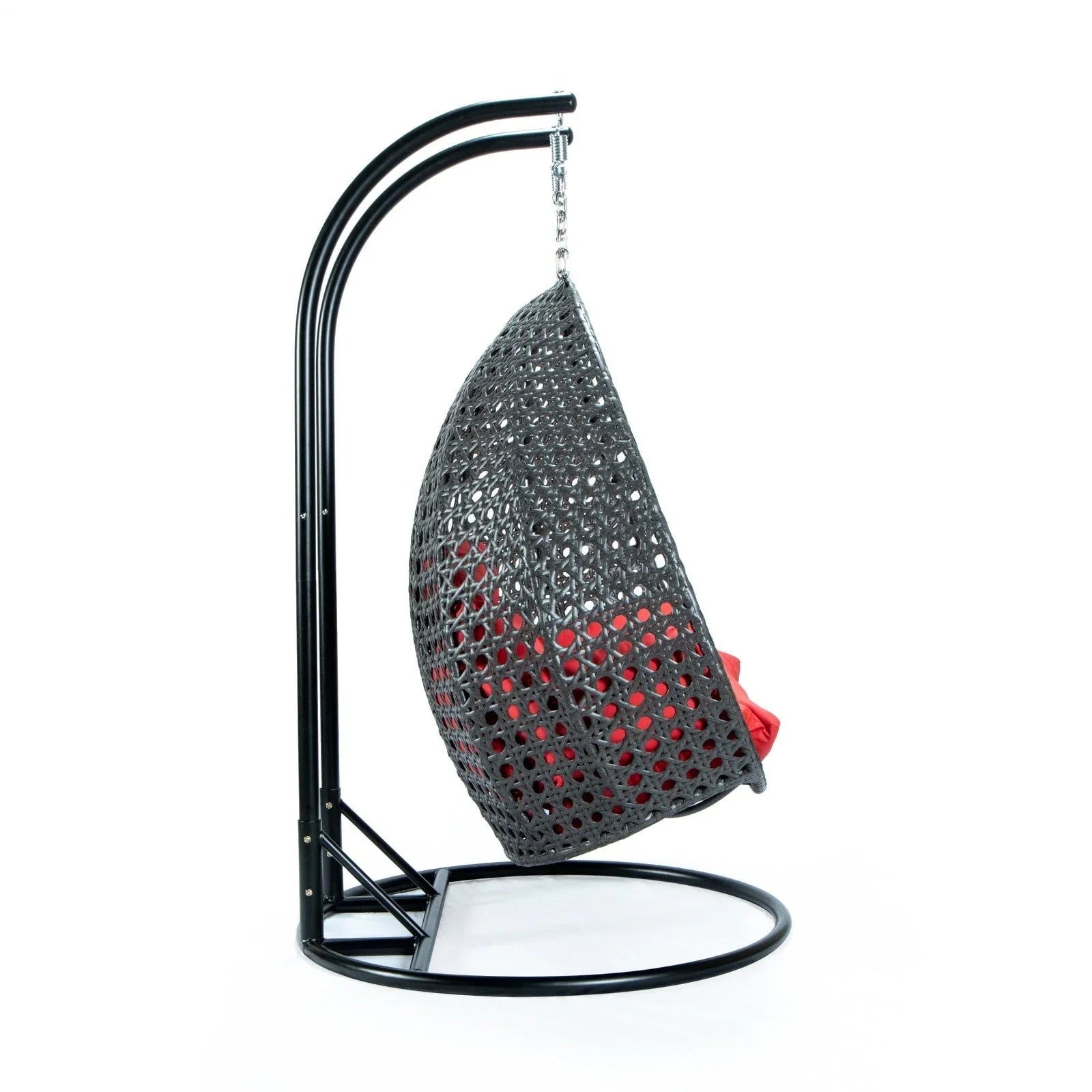 Modern Charcoal Wicker Hanging Double Seater Egg Swing Chair - Elax Furniture