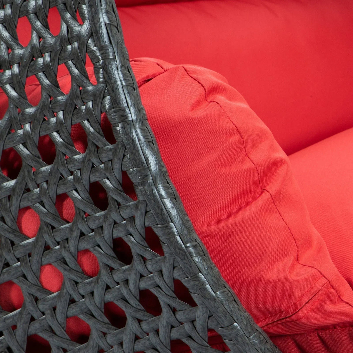 Modern Charcoal Wicker Hanging Double Seater Egg Swing Chair - Elax Furniture