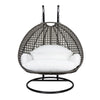 Modern Charcoal Wicker Hanging Double Seater Egg Swing Chair
