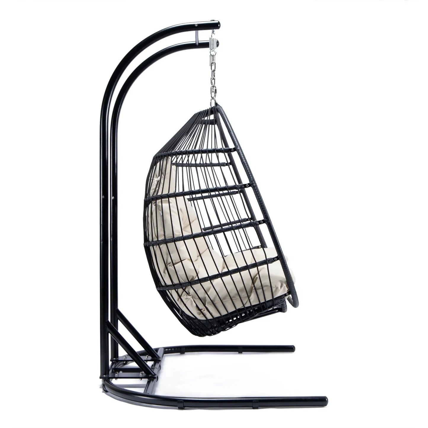 Wicker 2 Person Double Folding Hanging Egg Swing Chair - Elax Furniture
