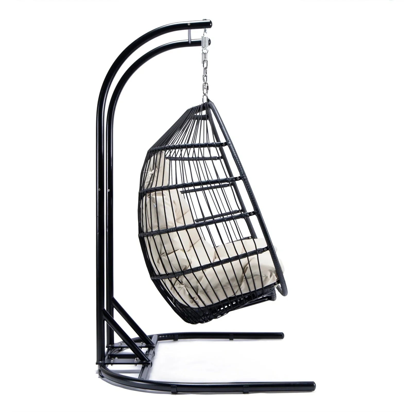 Wicker 2 Person Double Folding Hanging Egg Swing Chair - Elax Furniture