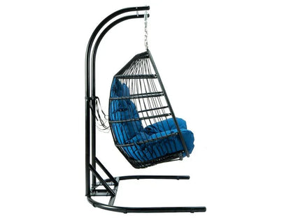Wicker 2 Person Double Folding Hanging Egg Swing Chair - Elax Furniture