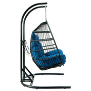 Wicker 2 Person Double Folding Hanging Egg Swing Chair - Elax Furniture