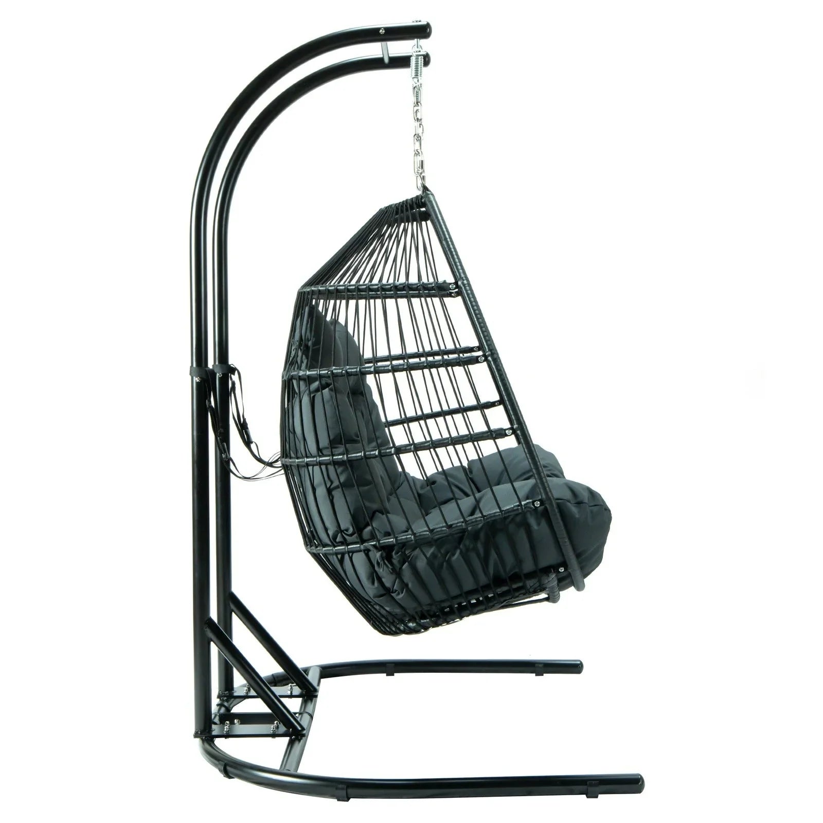 Wicker 2 Person Double Folding Hanging Egg Swing Chair - Elax Furniture