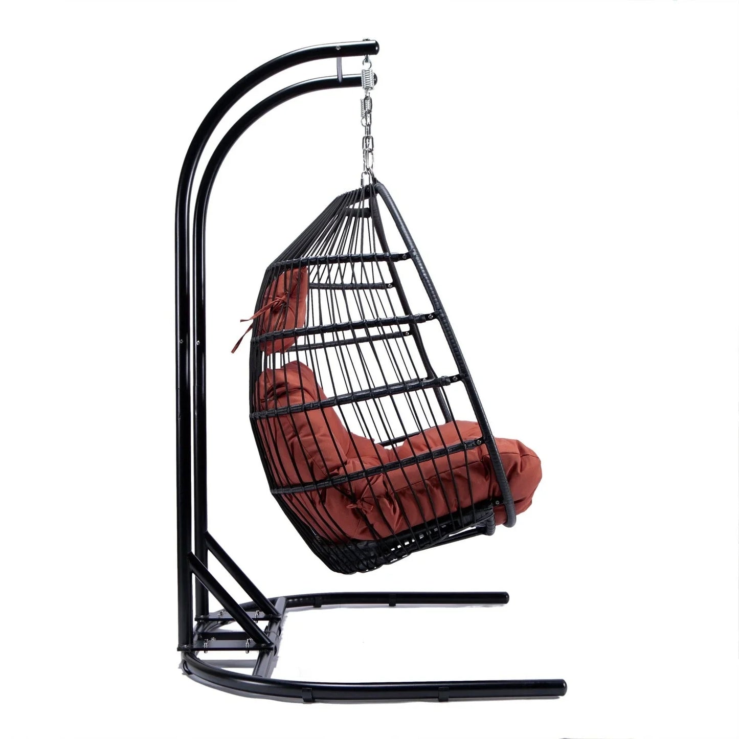 Wicker 2 Person Double Folding Hanging Egg Swing Chair - Elax Furniture