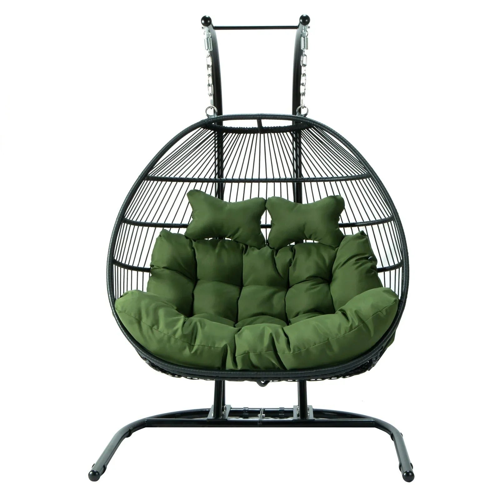 Wicker 2 Person Double Folding Hanging Egg Swing Chair - Elax Furniture