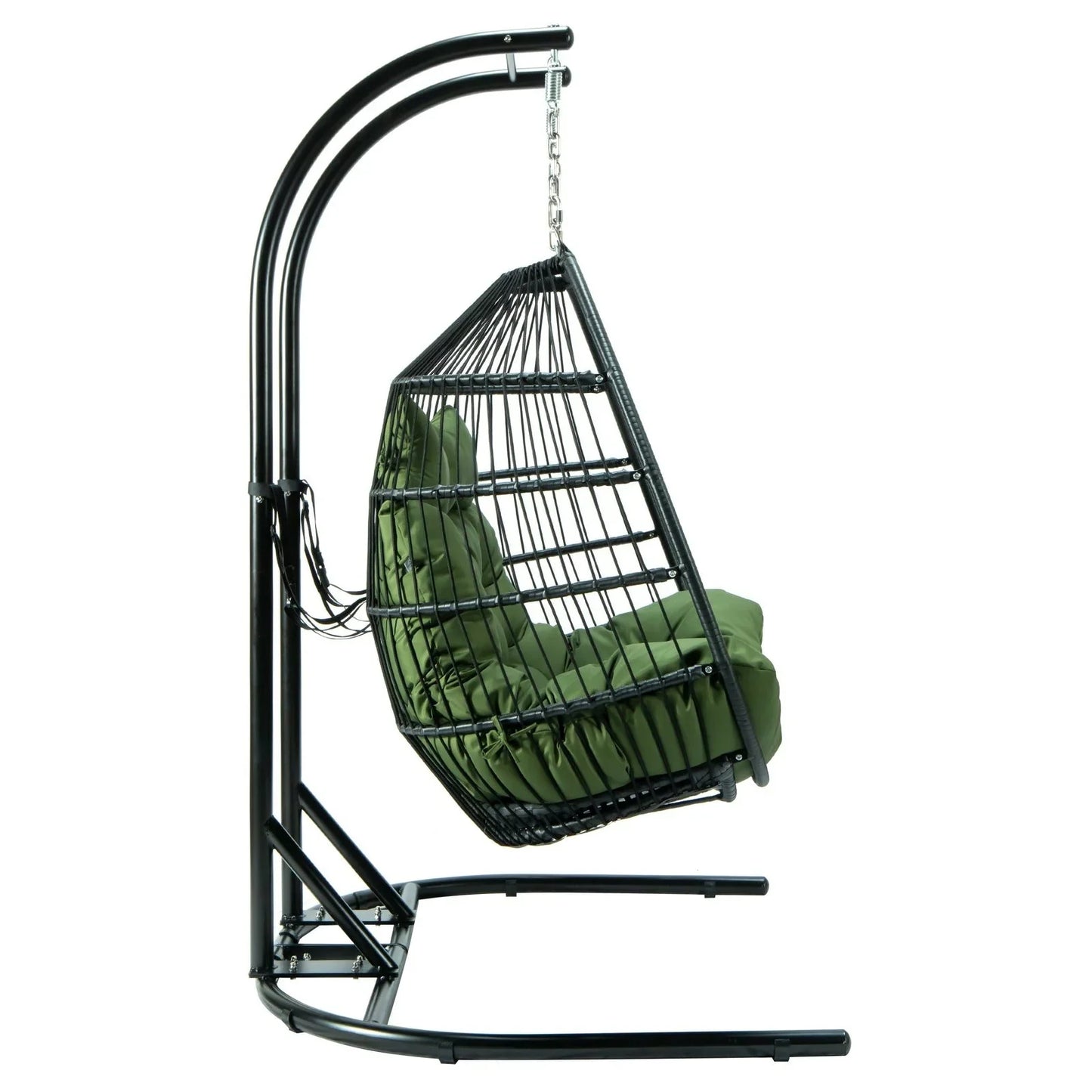 Wicker 2 Person Double Folding Hanging Egg Swing Chair - Elax Furniture
