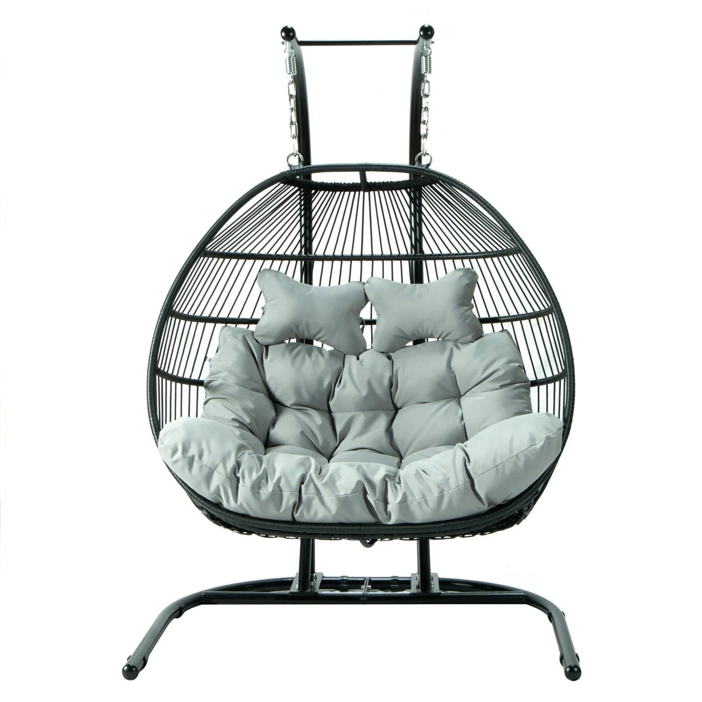Wicker 2 Person Double Folding Hanging Egg Swing Chair - Elax Furniture