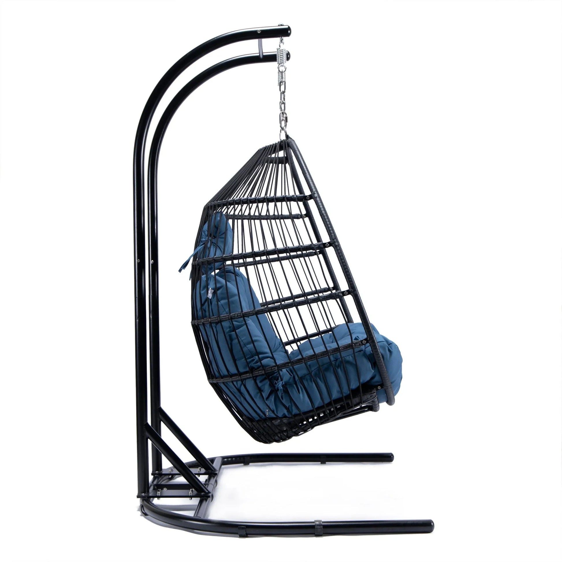 Wicker 2 Person Double Folding Hanging Egg Swing Chair - Elax Furniture