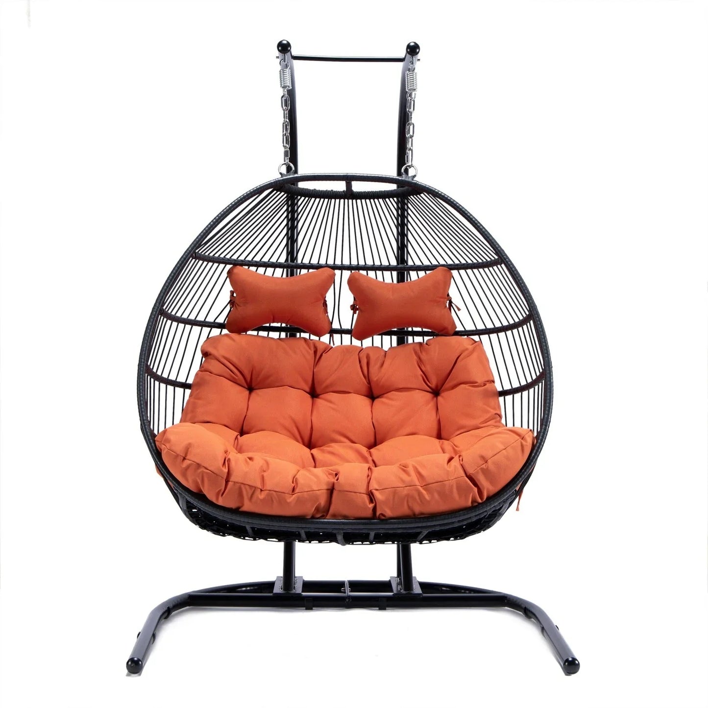 Wicker 2 Person Double Folding Hanging Egg Swing Chair - Elax Furniture