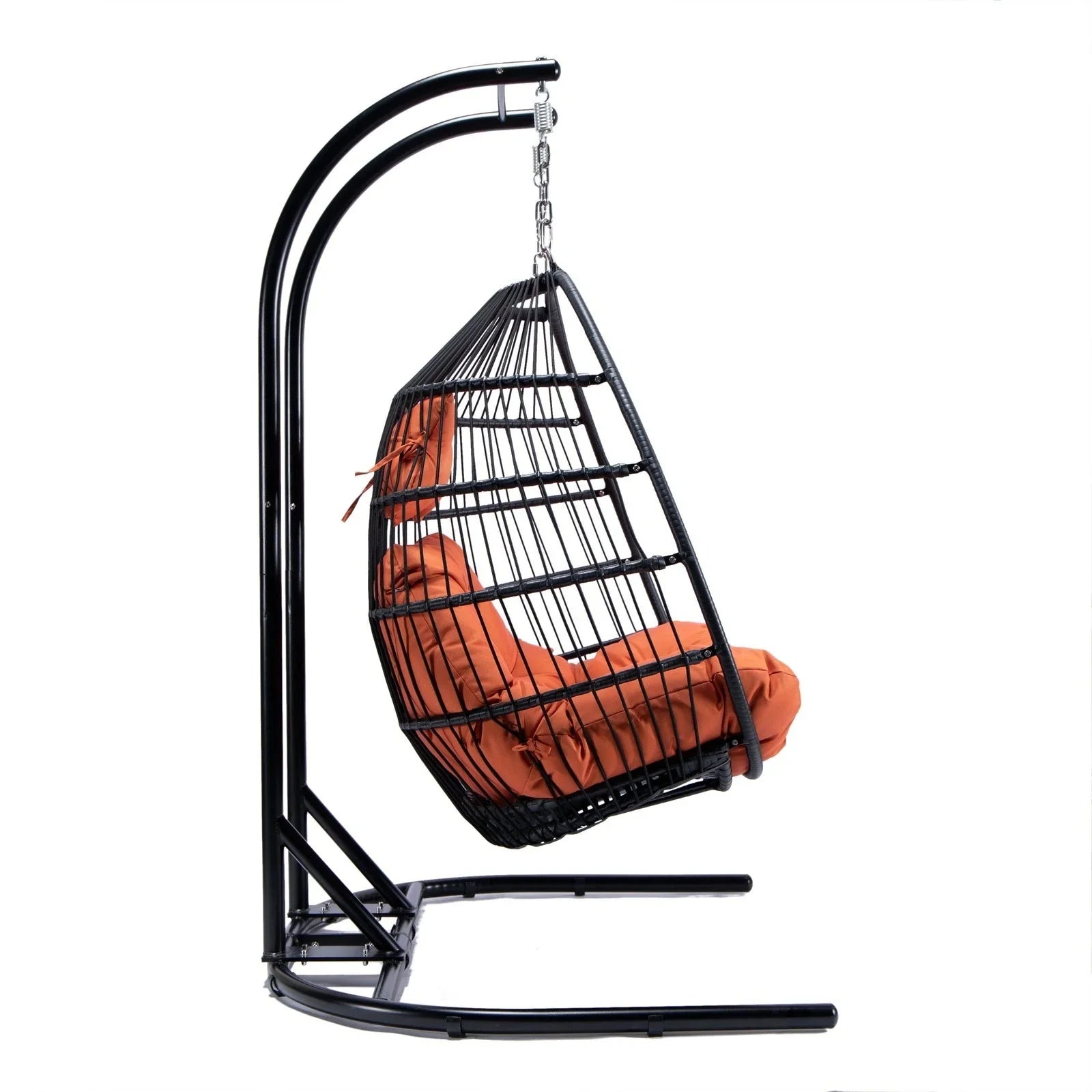 Wicker 2 Person Double Folding Hanging Egg Swing Chair - Elax Furniture