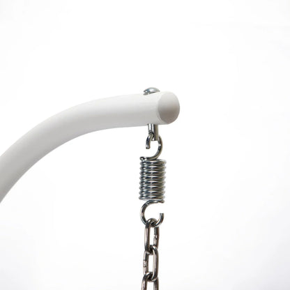 White Wicker Hanging Single Egg Swing Chair With Cushions - Elax Furniture