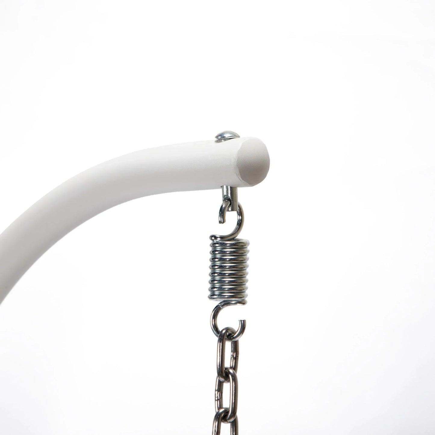 White Wicker Hanging Single Egg Swing Chair With Cushions - Elax Furniture