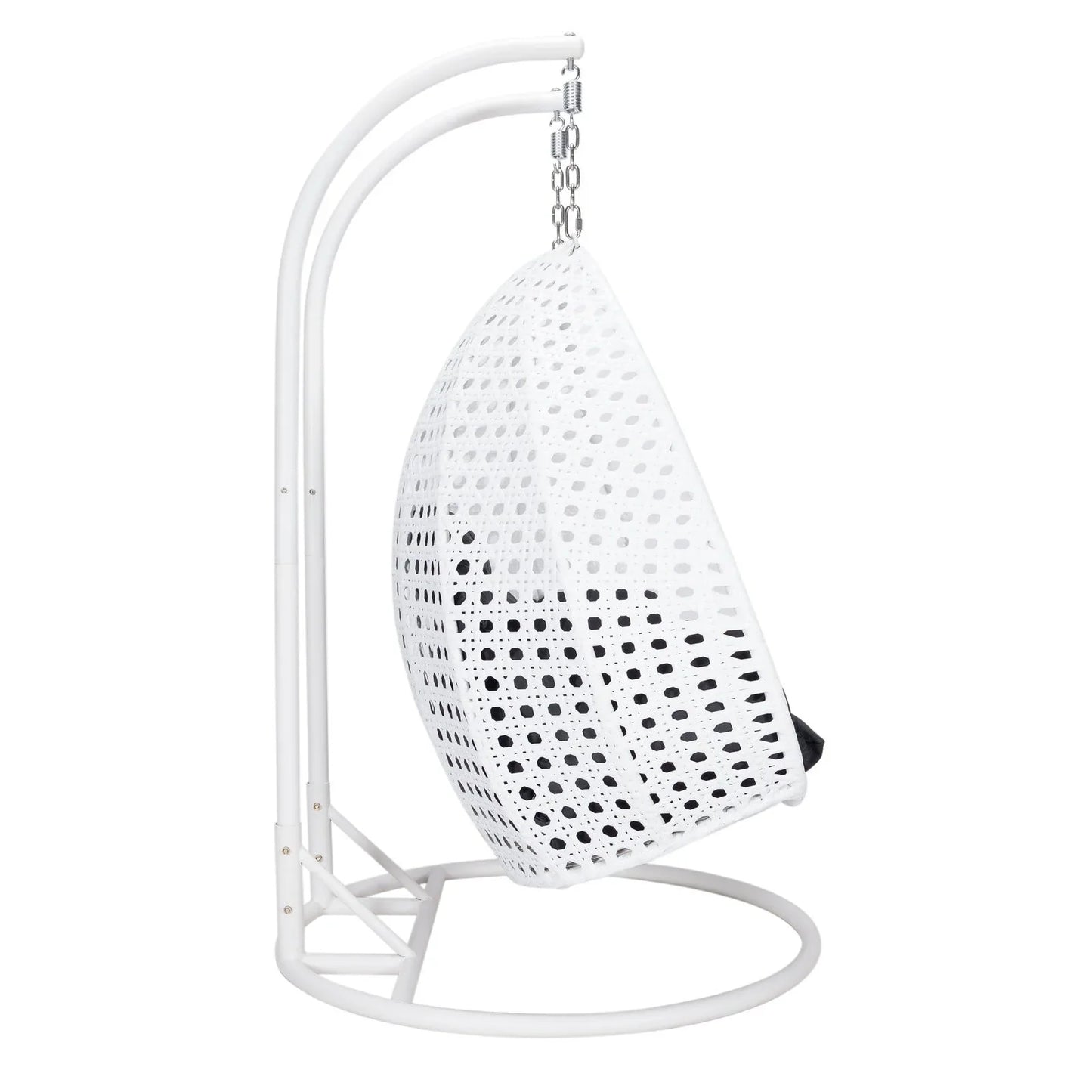 Modern White Wicker Hanging Double Seater Egg Swing Chair - Elax Furniture