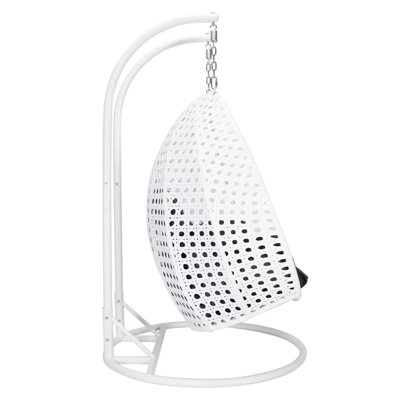 Modern White Wicker Hanging Double Seater Egg Swing Chair - Elax Furniture