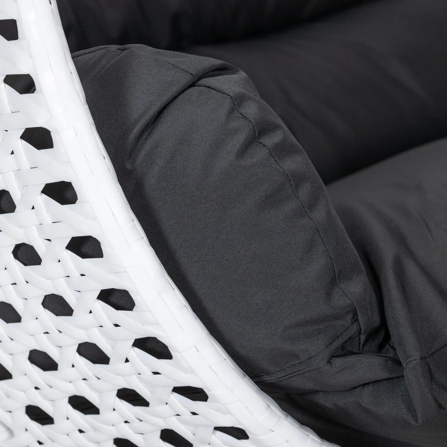 Modern White Wicker Hanging Double Seater Egg Swing Chair - Elax Furniture