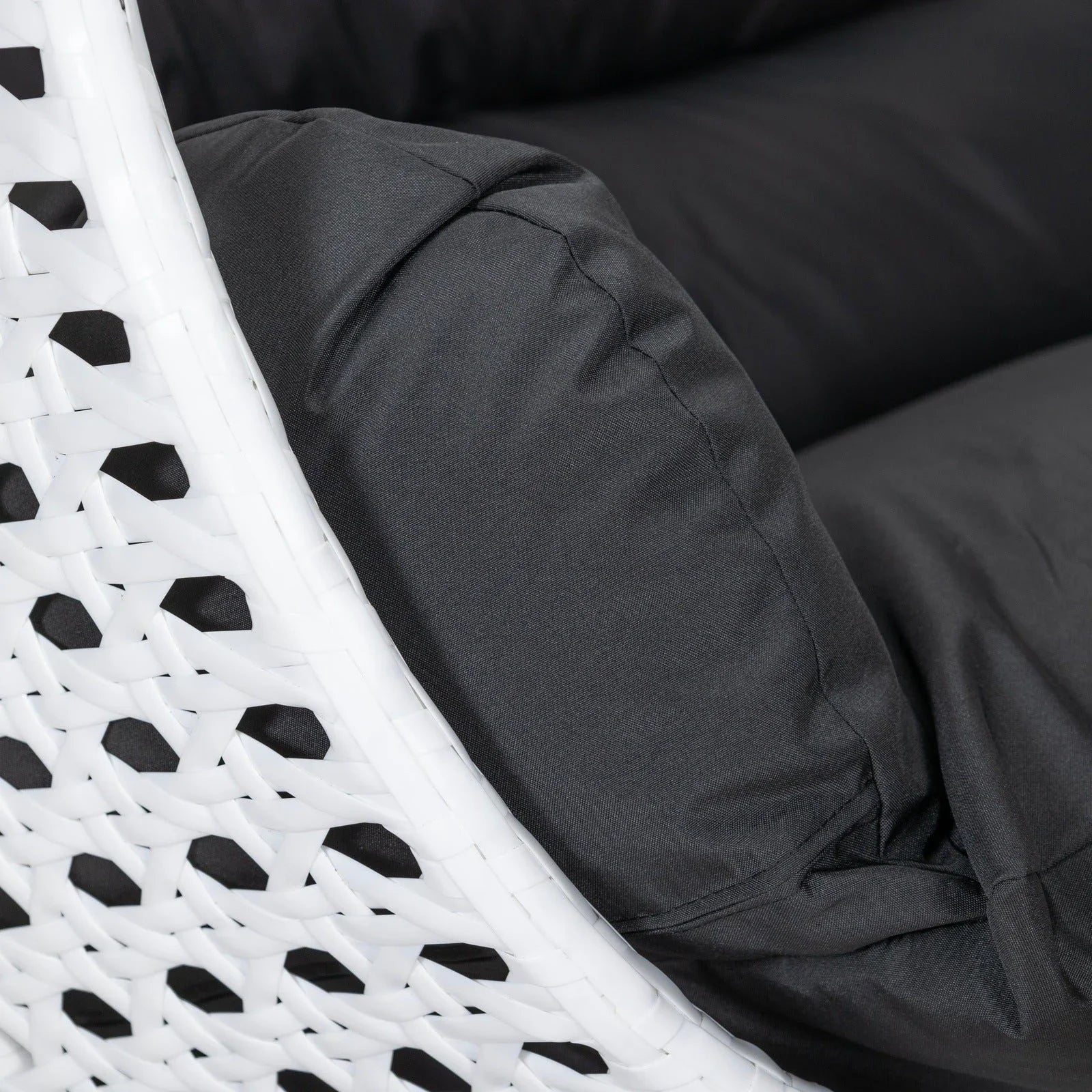 Modern White Wicker Hanging Double Seater Egg Swing Chair - Elax Furniture