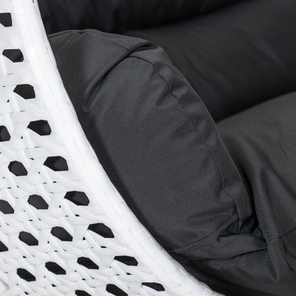 Modern White Wicker Hanging Double Seater Egg Swing Chair - Elax Furniture