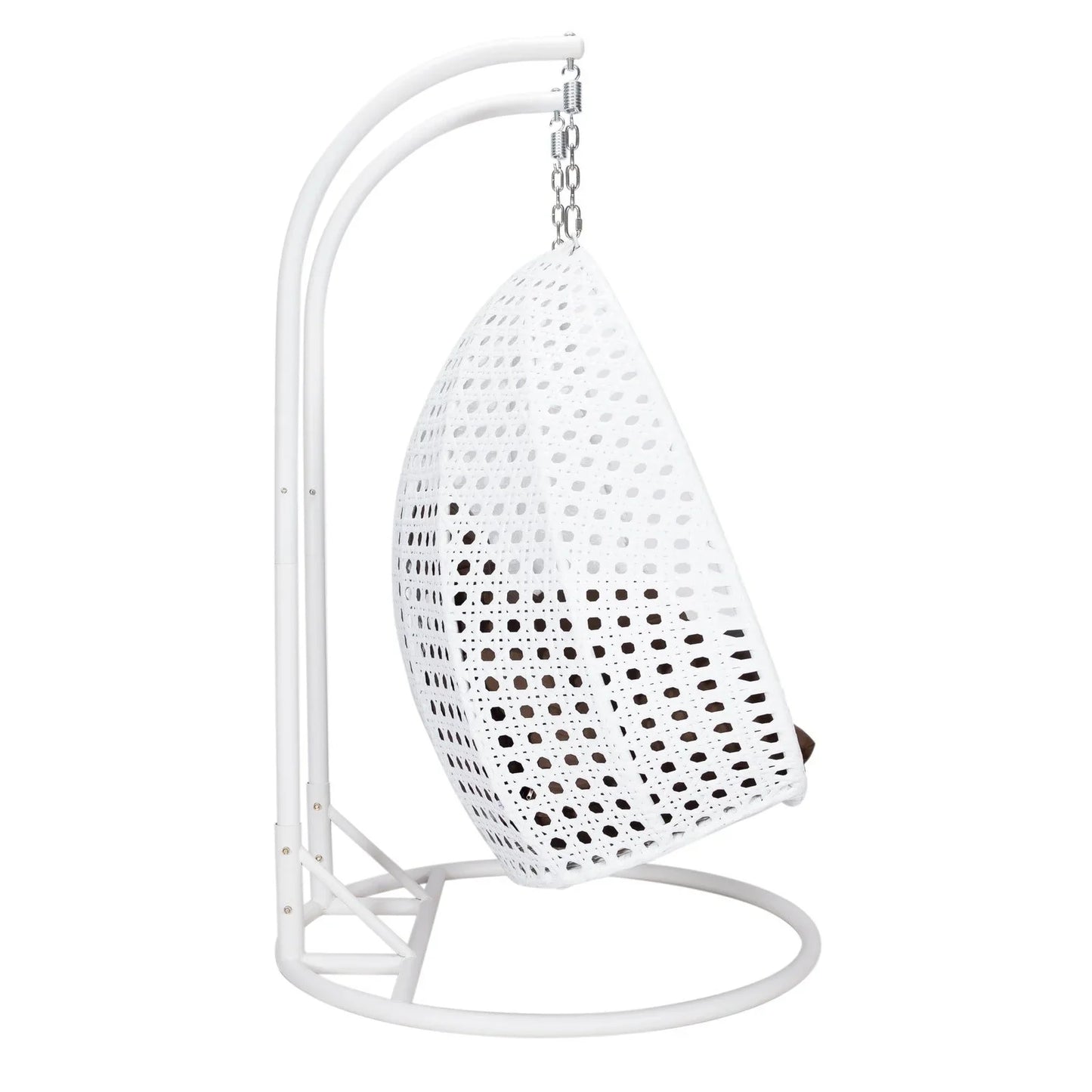 Modern White Wicker Hanging Double Seater Egg Swing Chair - Elax Furniture