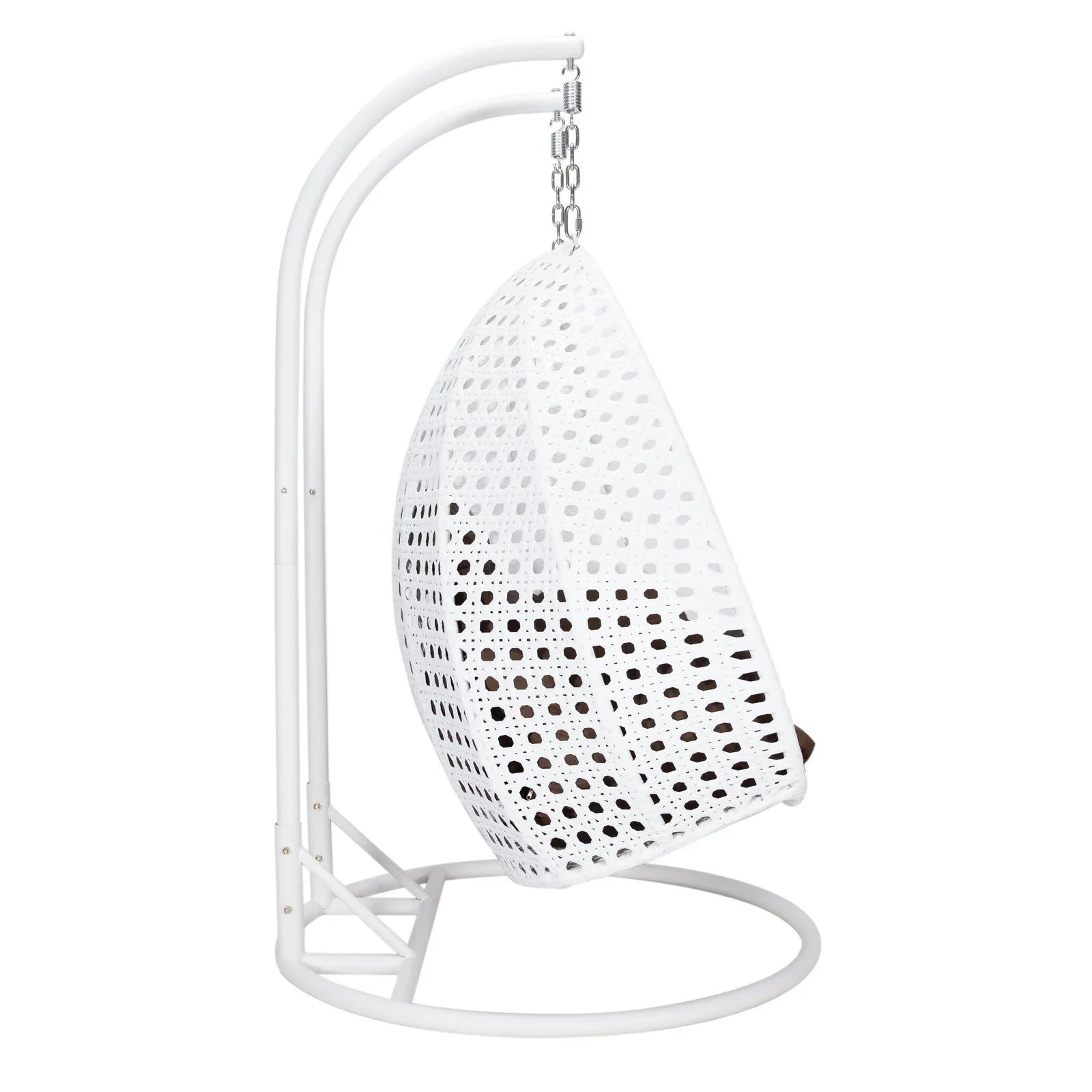 Modern White Wicker Hanging Double Seater Egg Swing Chair - Elax Furniture
