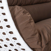 Modern White Wicker Hanging Double Seater Egg Swing Chair - Elax Furniture