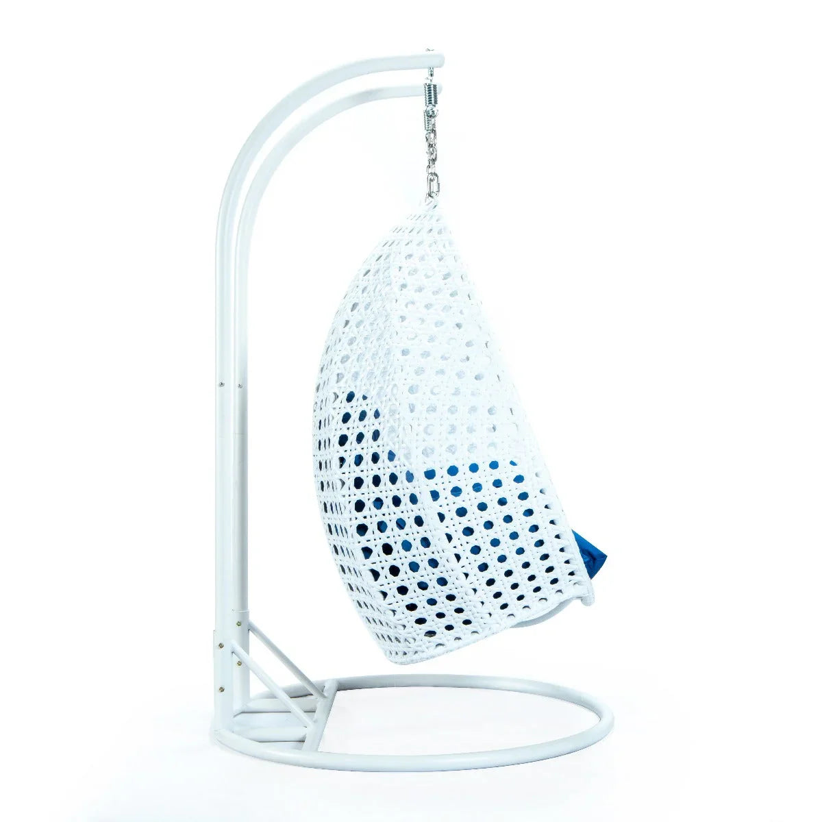 Modern White Wicker Hanging Double Seater Egg Swing Chair - Elax Furniture