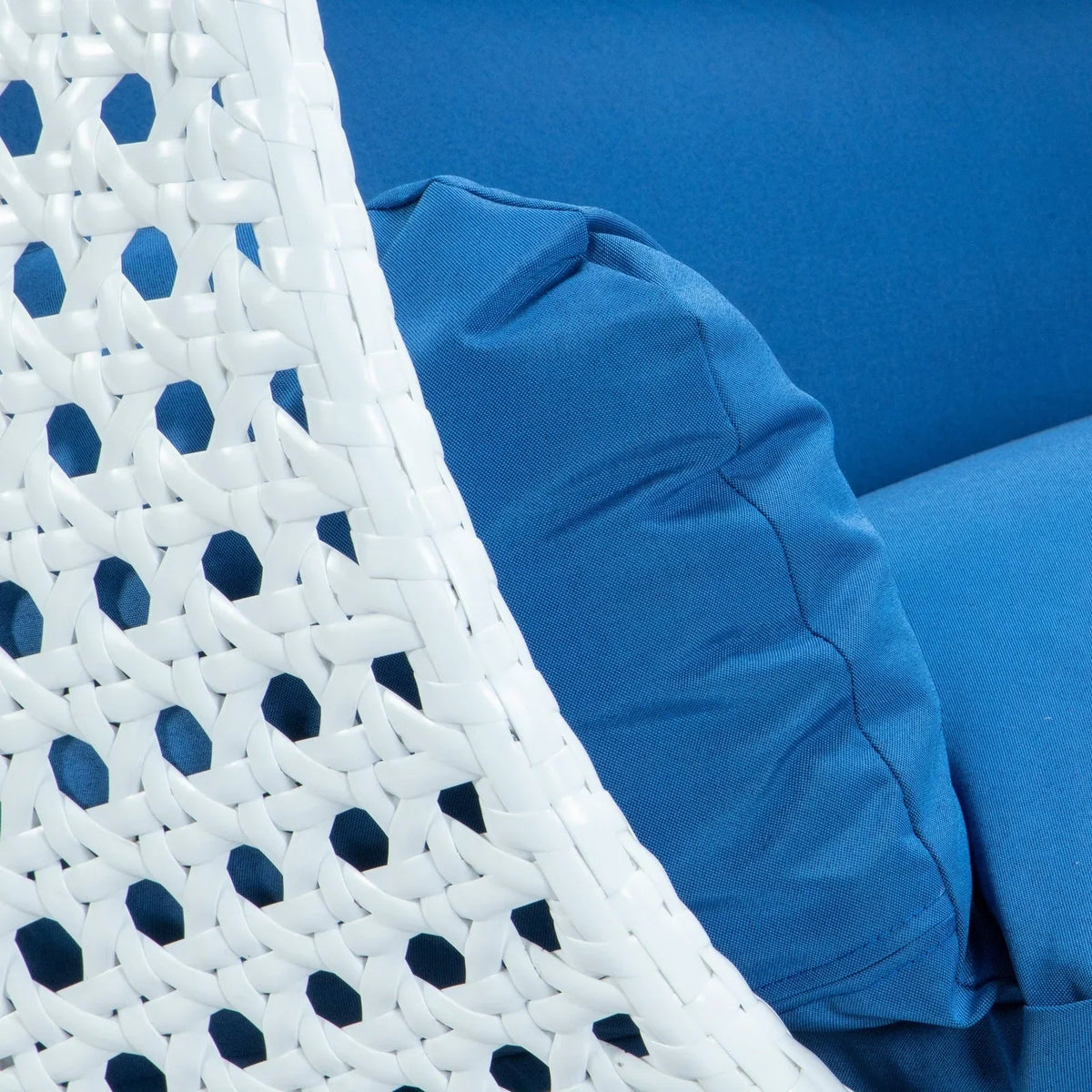 Modern White Wicker Hanging Double Seater Egg Swing Chair - Elax Furniture