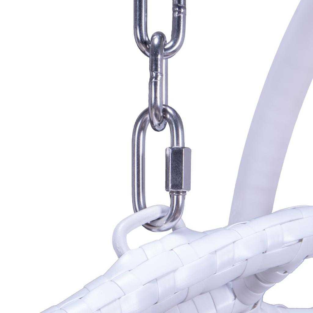 Modern White Wicker Hanging Double Seater Egg Swing Chair - Elax Furniture