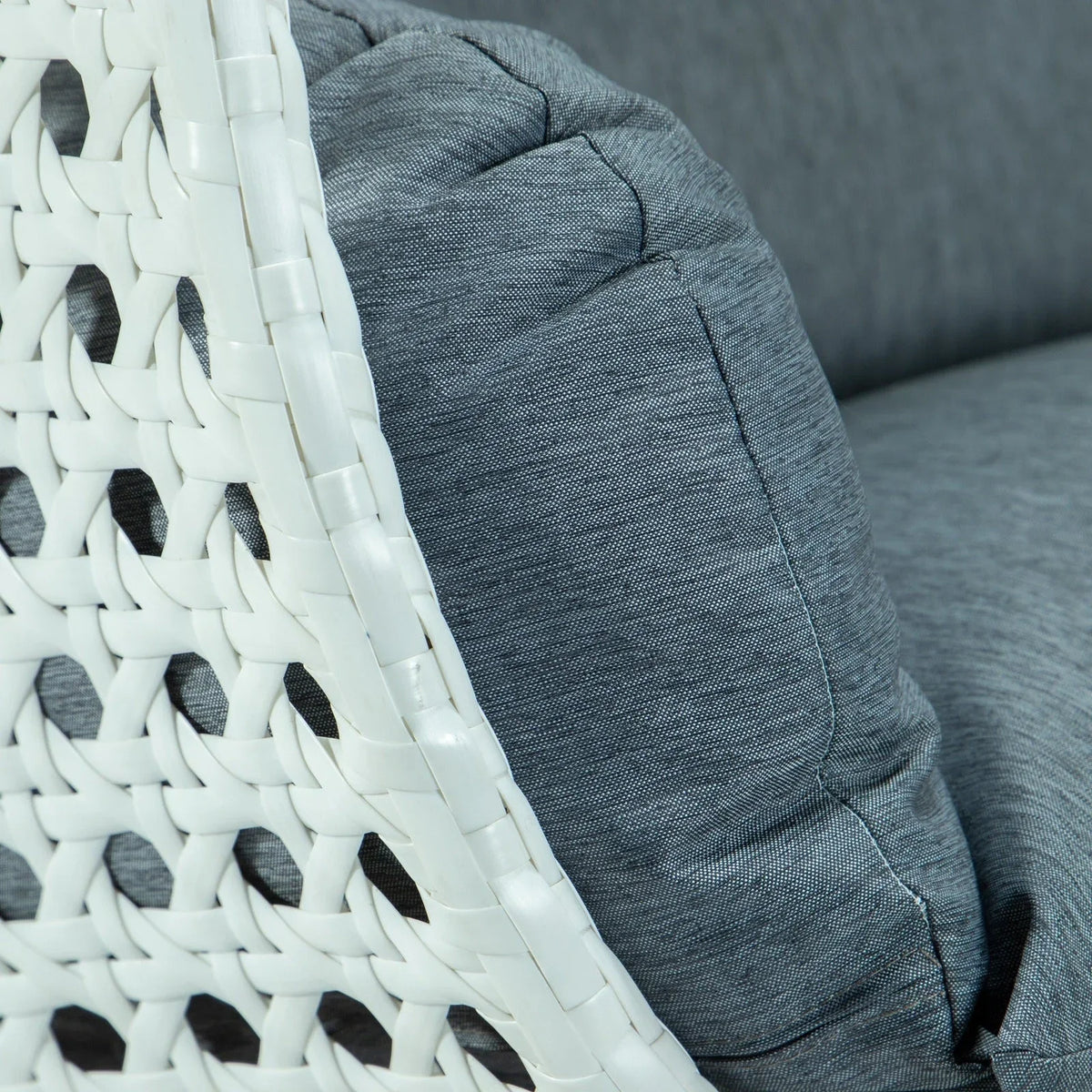 Modern White Wicker Hanging Double Seater Egg Swing Chair - Elax Furniture