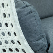 Modern White Wicker Hanging Double Seater Egg Swing Chair - Elax Furniture