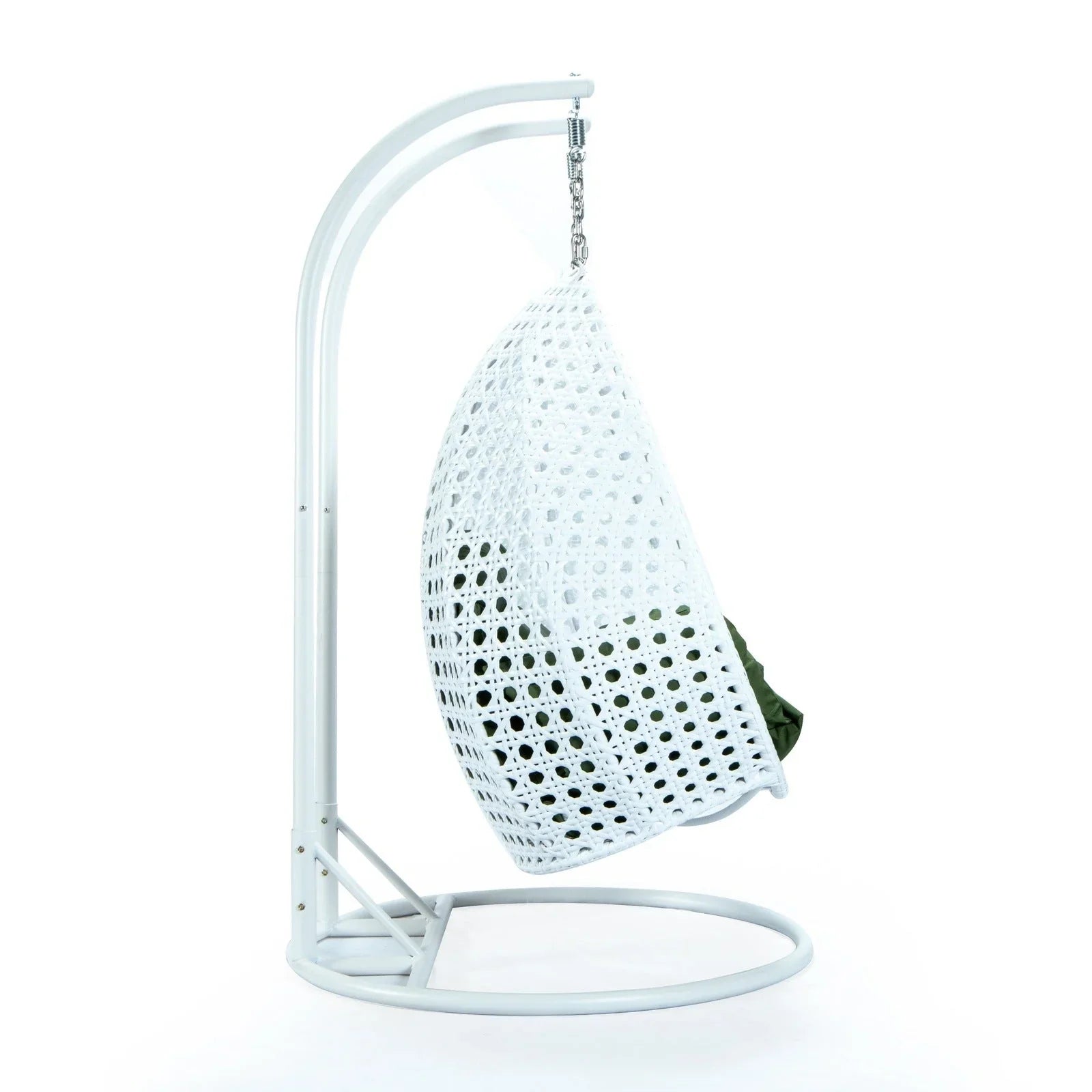 Modern White Wicker Hanging Double Seater Egg Swing Chair - Elax Furniture