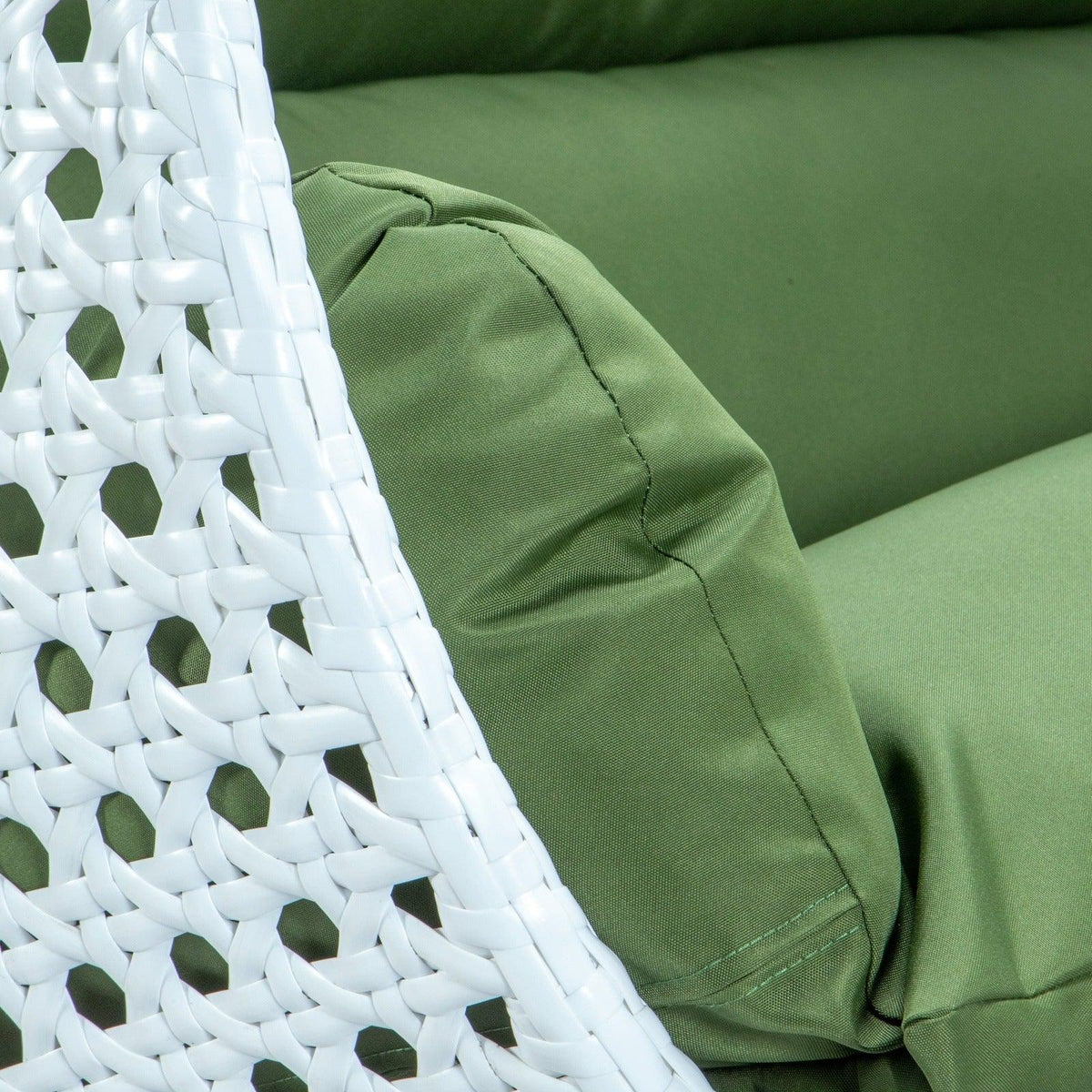 Modern White Wicker Hanging Double Seater Egg Swing Chair - Elax Furniture